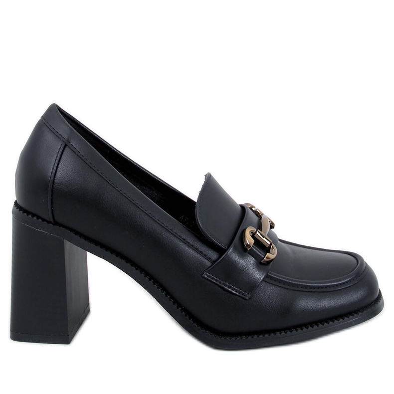 Womens black online high heel loafers