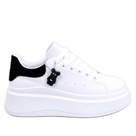 Liezel WHITE/BLACK wedge sneakers with pendant