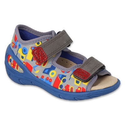 Befado children's sandals 063P008, gray with colorful applications grey