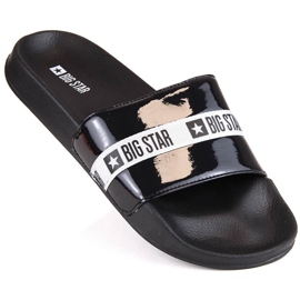 Women's black patent flip-flops Big Star GG274A007
