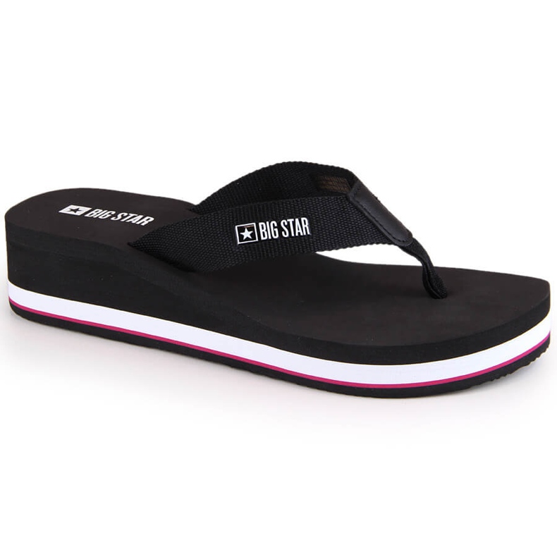 Women's black wedge flip-flops Big Star JJ274A332 Women's black wedge flip-flops Big Star JJ274A332