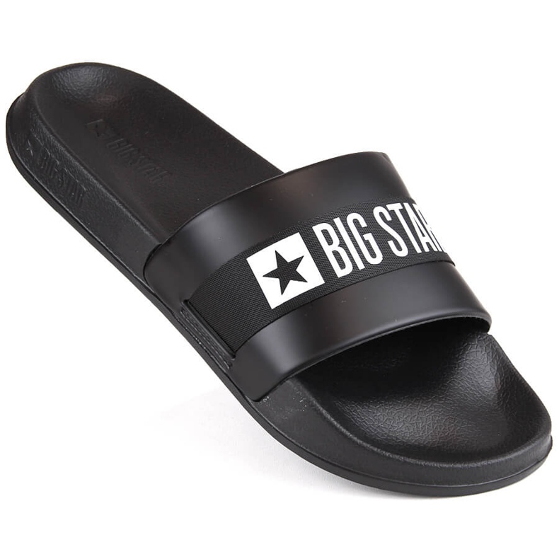 Men's black ecological leather flip-flops Big Star LL174457