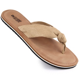 Women's beige flip-flops Big Star LL274623