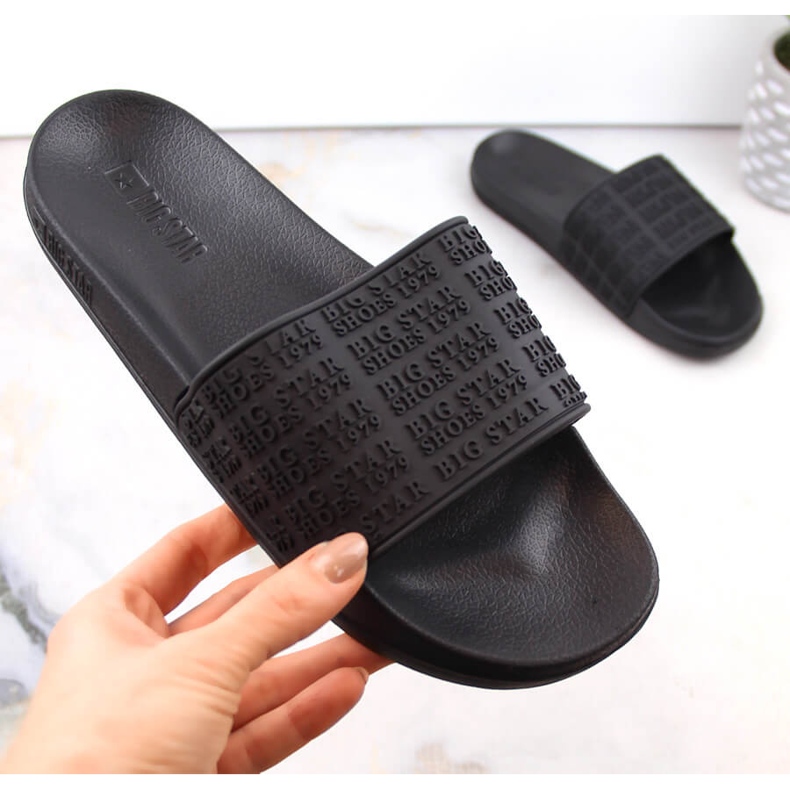 Women's black pool beach flip-flops Big Star LL274A147