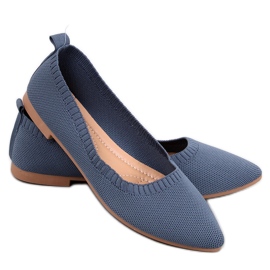Kreiss Blue openwork ballet flats