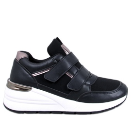 Moulton Black wedge sneakers with Velcro
