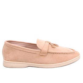 Robins Beige soft suede moccasins