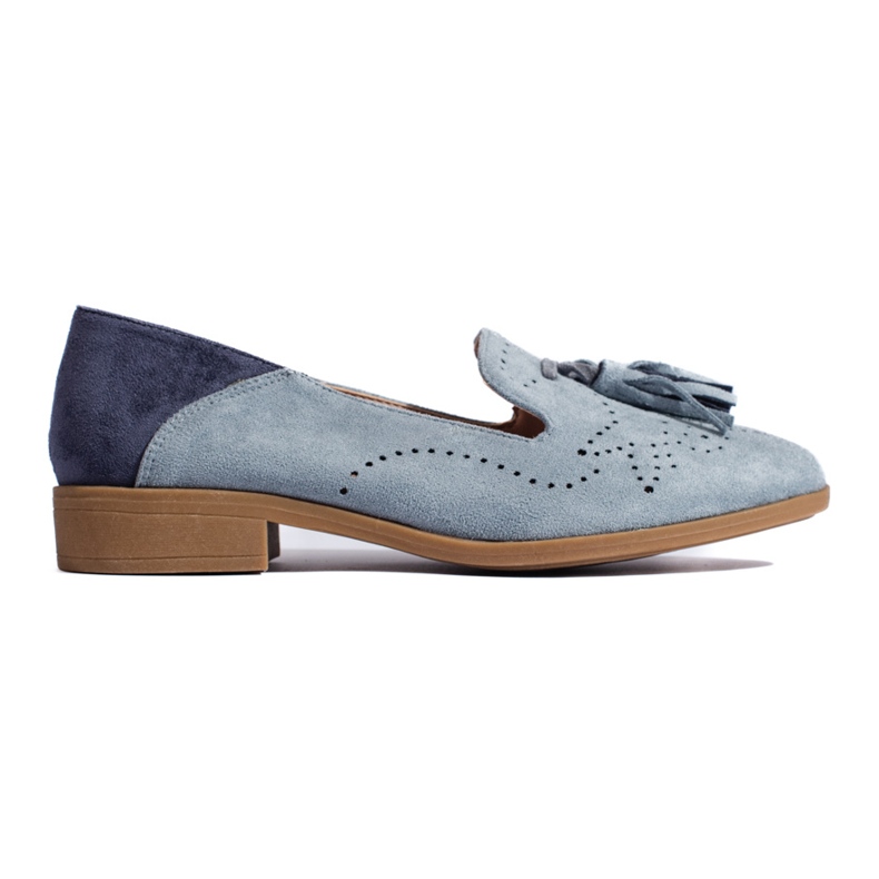 Openwork gray suede moccasins by Daszyński grey