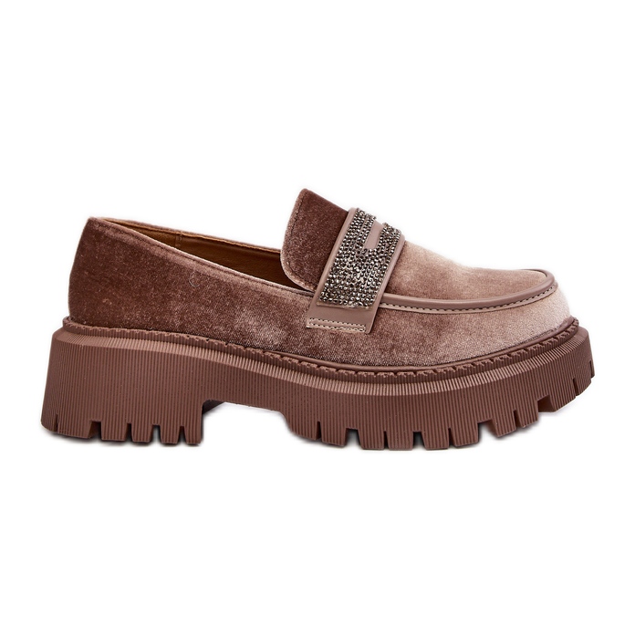 Women's Velor Moccasins With Decoration, Brown Wendreda Women's Velor Moccasins With Decoration, Brown Wendreda