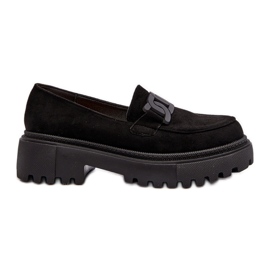 Women's Moccasins With Chain Black Mevre