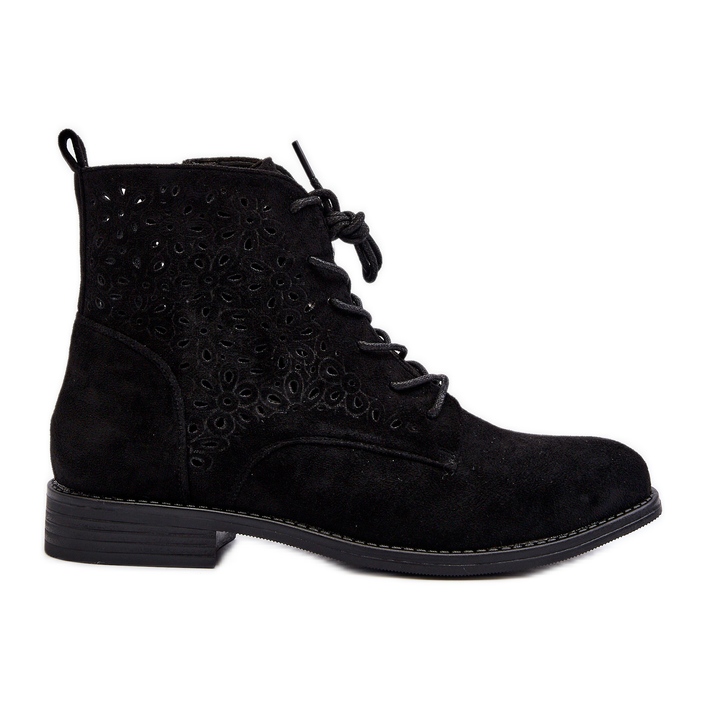 S.barski HY66-136 Women's Ankle Boots With Pattern, Black
