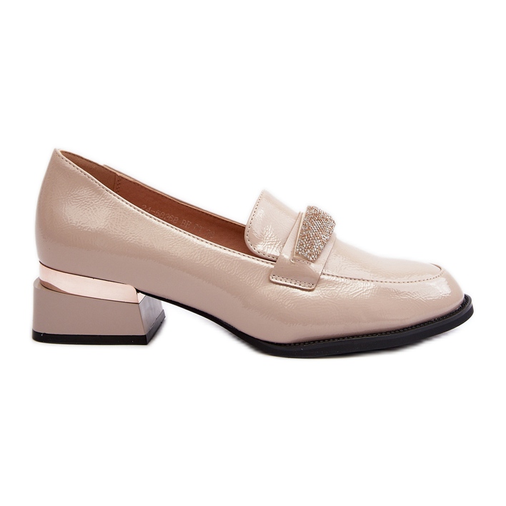 Vinceza Women's Patent Low-Heel Shoes, Beige Marilni Vinceza Women's Patent Low-Heel Shoes, Beige Marilni