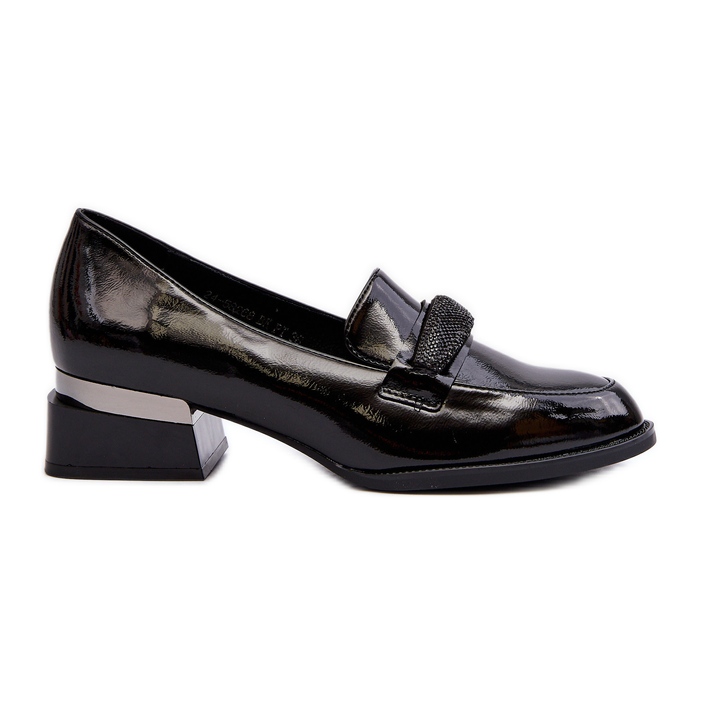 Vinceza Women's Patent Low-Heel Shoes, Black Marilni