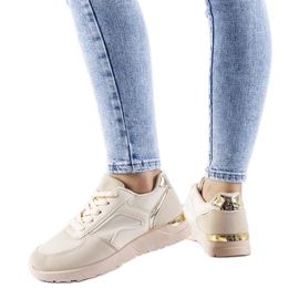 Beige sneakers made of combined Gallo materials