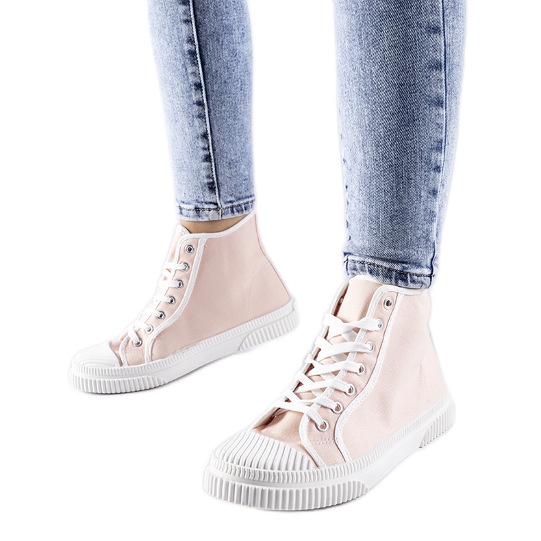 Pink high-top sneakers from Pozzuolo