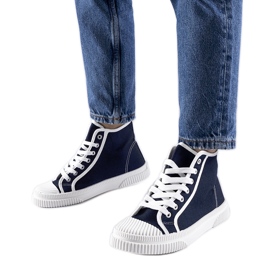 Navy blue high-top sneakers from Pozzuolo