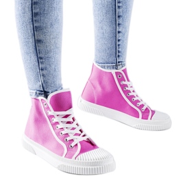 Dark pink high-top sneakers from Pozzuolo