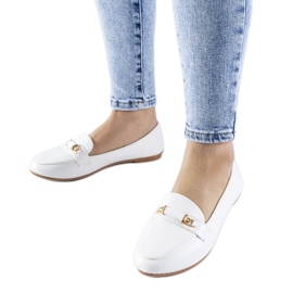 White Velino buckle moccasins