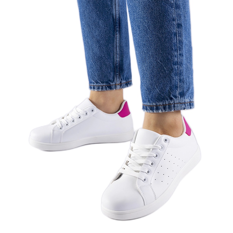 White and pink Bourassa sneakers