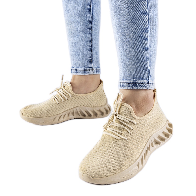 Beige fabric sneakers from Derek