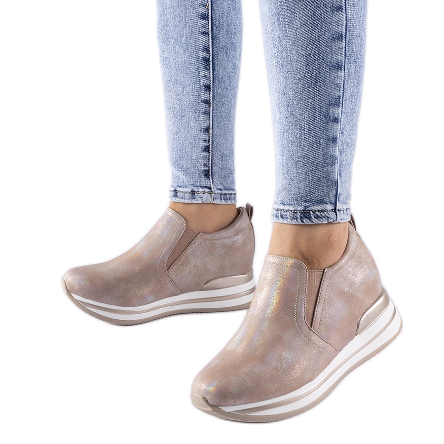 Hot pink 2025 wedge sneakers