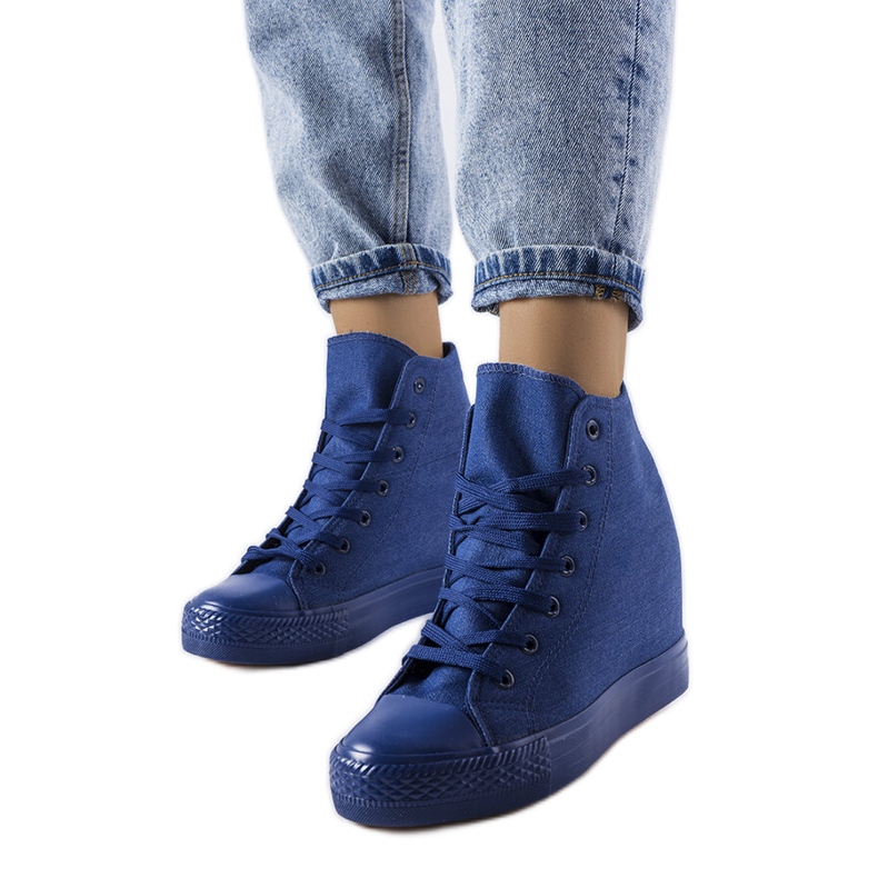 Navy blue Groussay wedge sneakers Navy blue Groussay wedge sneakers