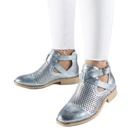 Green, openwork, high-cut Kooter boots