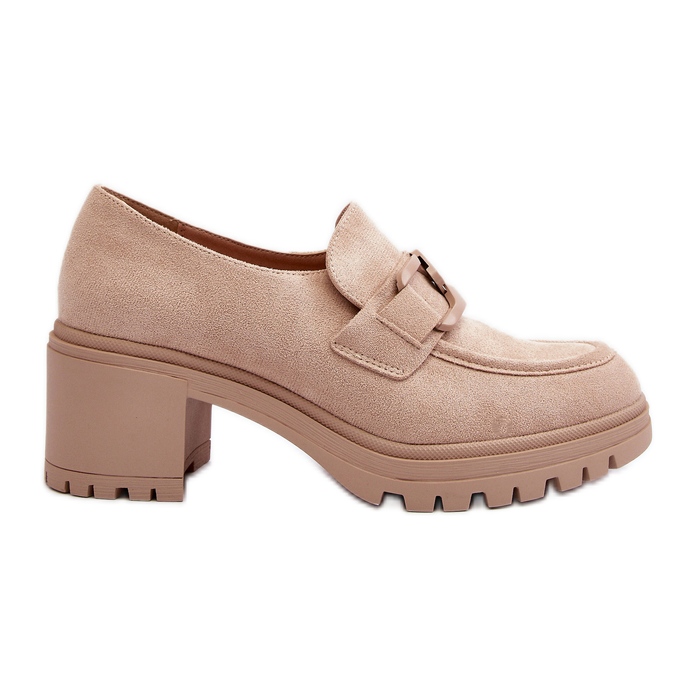 Vinceza Beige Finley suede shoes with massive high heels Vinceza Beige Finley suede shoes with massive high heels