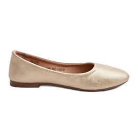 Leather Classic Ballerina Pumps Gold Stacee golden Leather Classic Ballerina Pumps Gold Stacee golden
