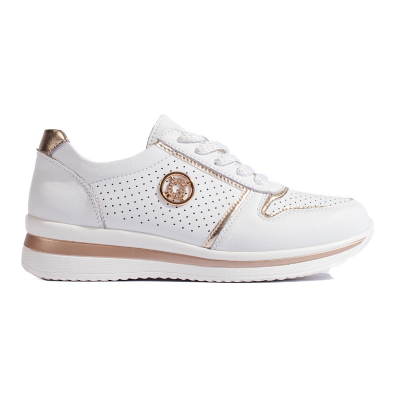 White leather sports shoes