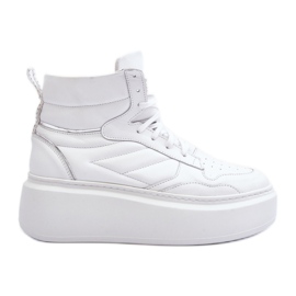 Zazoo 3392/X Women's Leather Sports Shoes on the Platform, White