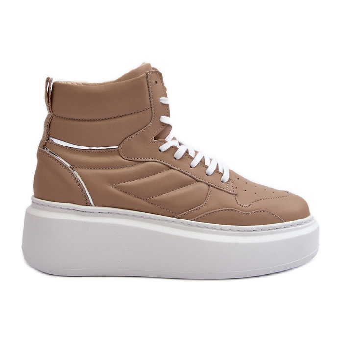 Zazoo 3392/X Women's Leather Sports Shoes on the Platform, Beige