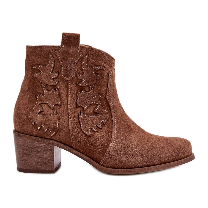 Zazoo 3426 Women's Suede Cowboy Boots, Brown
