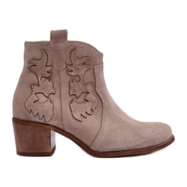 Zazoo 3426 Women's Suede Cappucino Cowboy Boots beige Zazoo 3426 Women's Suede Cappucino Cowboy Boots beige
