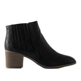 Pyramid black slip-on ankle boots