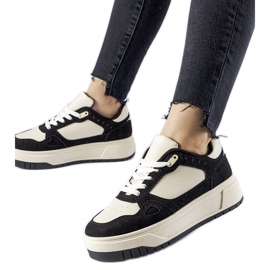Black and white Pomona platform sneakers