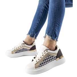 Briercliff brown and beige glitter sneakers
