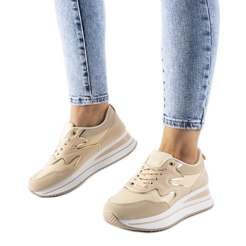 Beige Inès platform sneakers
