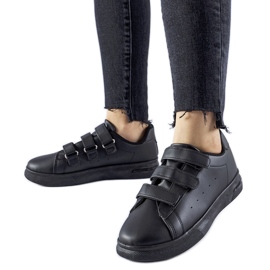 Black sneakers with Velcro fastening by Paré