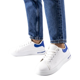 White and navy blue Leland sneakers