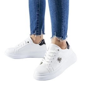 White sneakers with a zircon Fairfax application