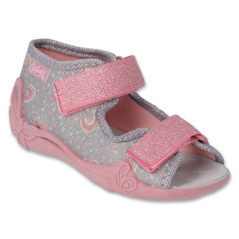 Befado children's sandals with leather insert 342P056, gray grey