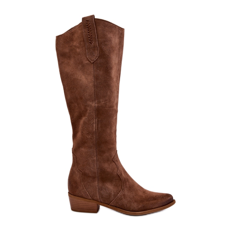Zazoo 3427 Women's Suede Cowboy Boots, Brown Zazoo 3427 Women's Suede Cowboy Boots, Brown