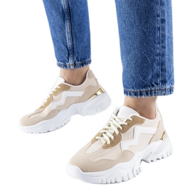 Beige sneakers with a massive Gironic sole