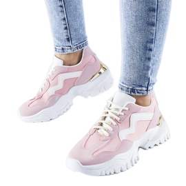Pink sneakers with a massive Gironic sole