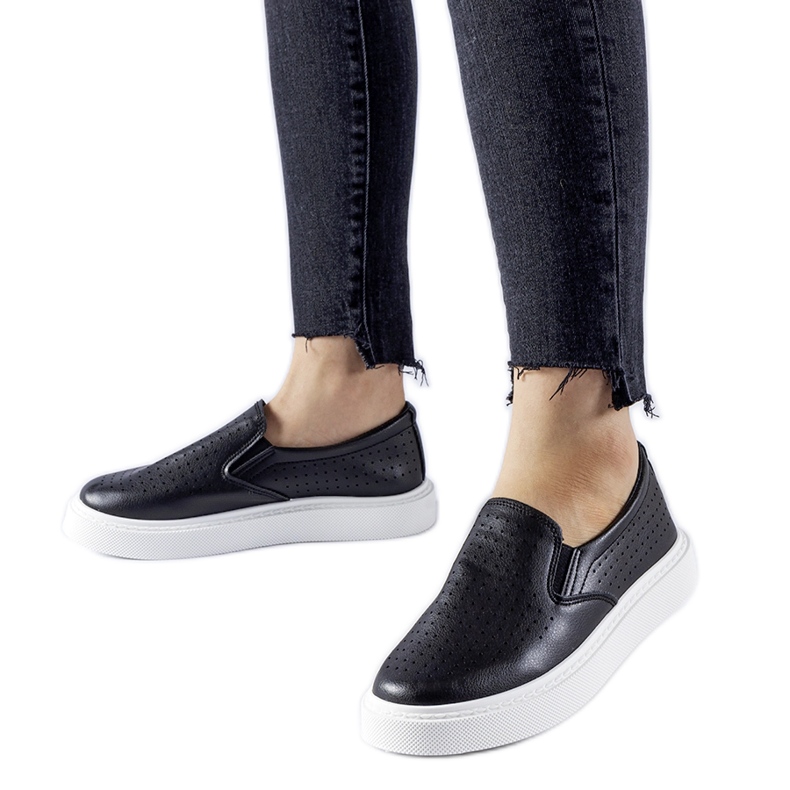 Black perforated Fulda sneakers