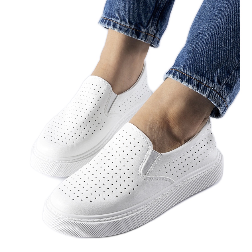 Women's perforated 2024 slip on sneakers