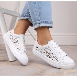 Rieker W RKR641 white comfortable leather shoes