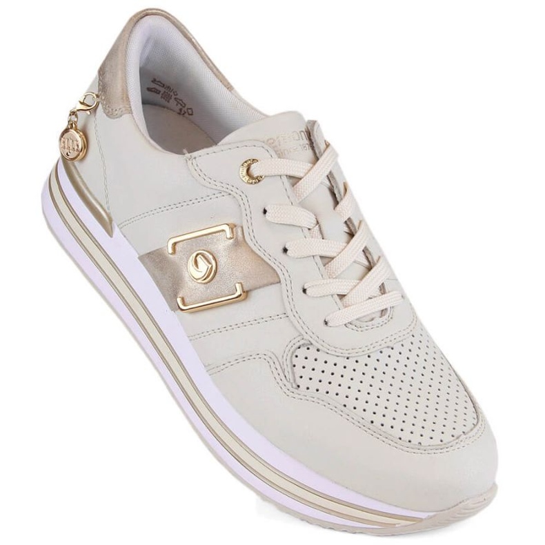 Rieker Remonte W RKR643 beige leather shoes