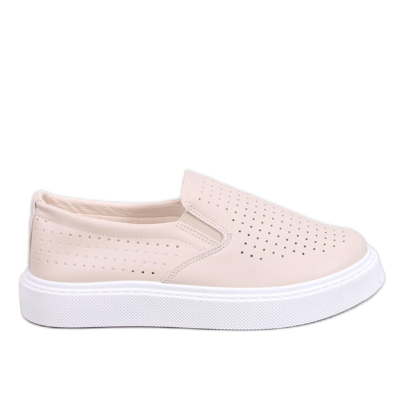 Towns Beige openwork slip-on sneakers